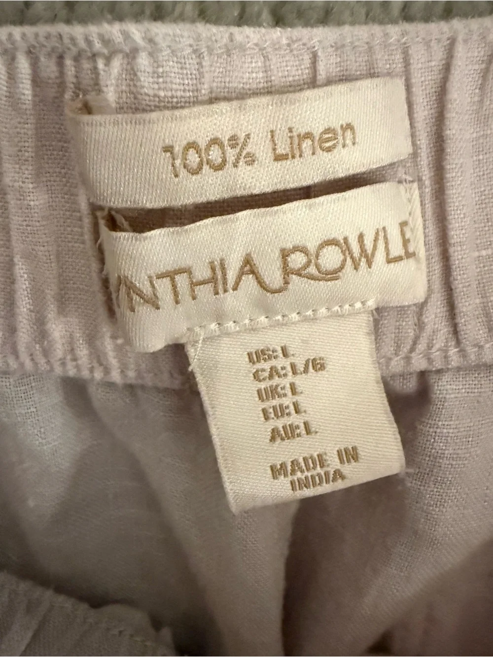 Cynthia Rowley Pale Lilac Linen Wide-Leg Pants - Picture 2 of 6